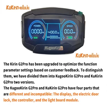 Kugookirin g2 pro kijelző